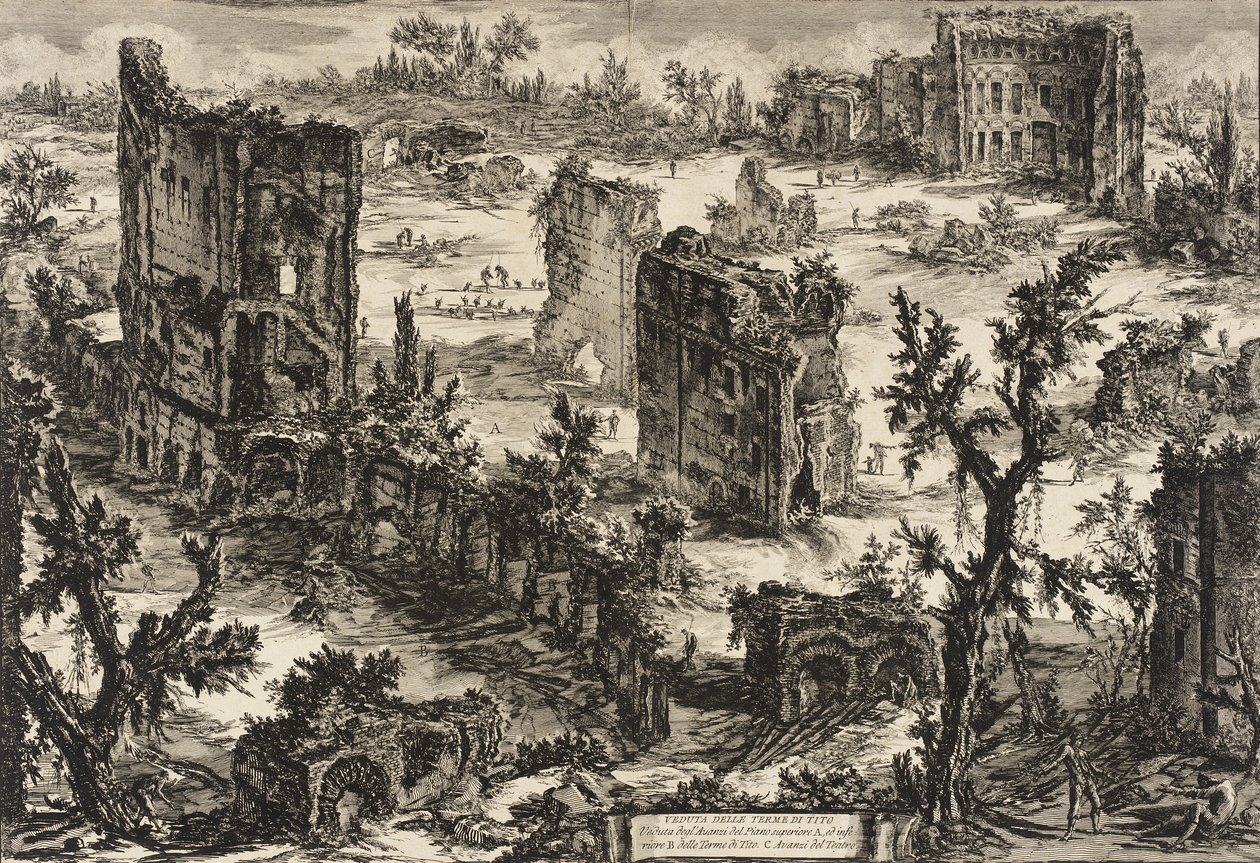 Widok Łazienek Tytusa, ok. 1775 autorstwa Giovanni Battista Piranesi