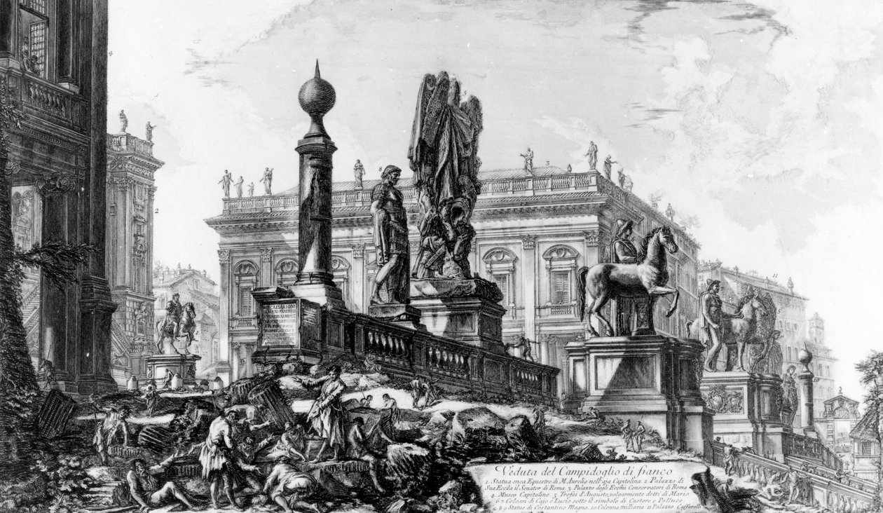 Widok na Kapitol z serii „Widoki Rzymu”, ok. 1760 (akwaforta) autorstwa Giovanni Battista Piranesi