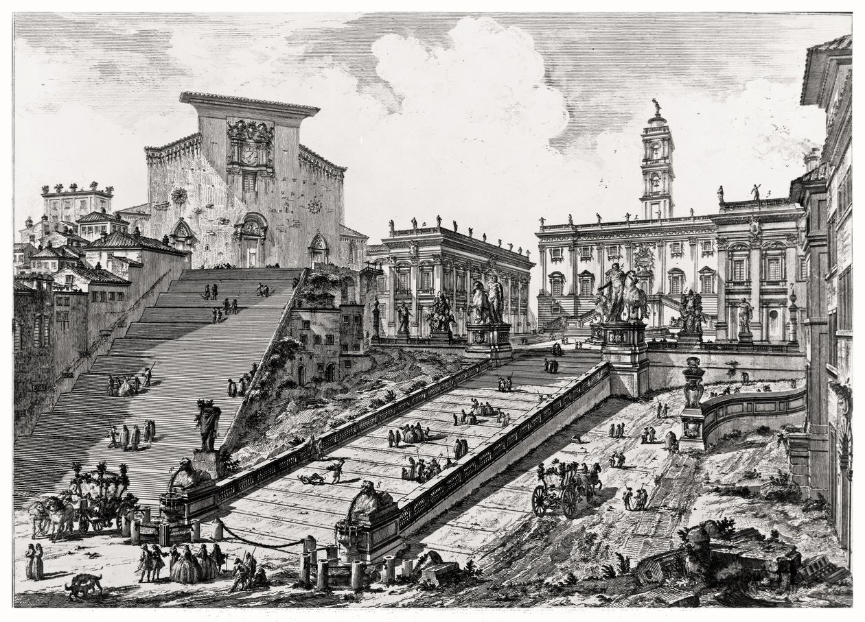Widok na Kapitol z serii „Widoki Rzymu”, ok. 1760 autorstwa Giovanni Battista Piranesi