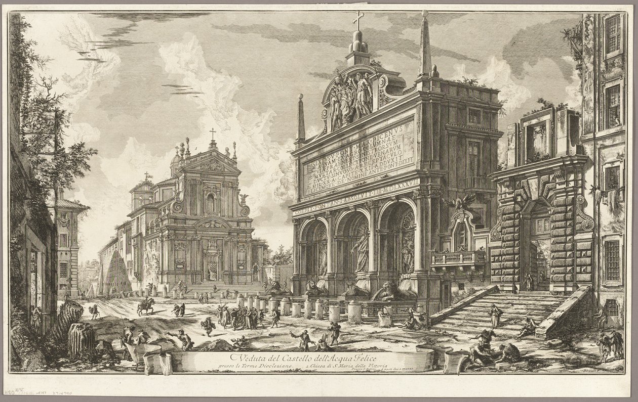 Widok na źródło Acqua Felice, z widoków Rzymu autorstwa Giovanni Battista Piranesi