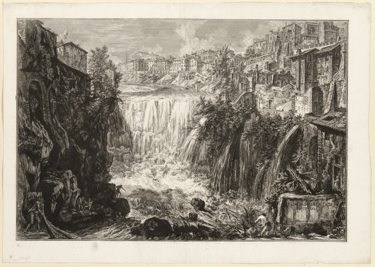 Widok na Wielką Kaskadę w Tivoli, z Widoków Rzymu autorstwa Giovanni Battista Piranesi