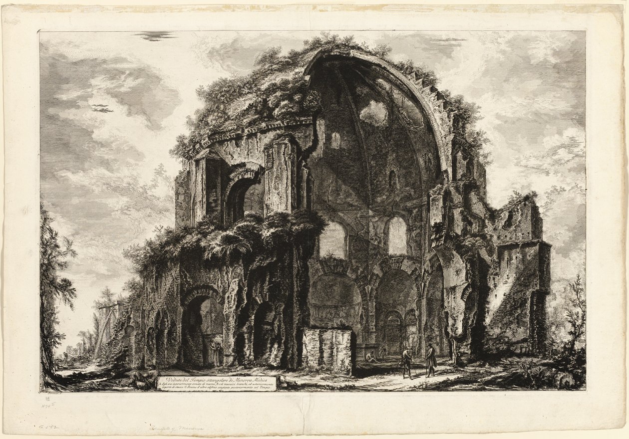 Widok ośmiobocznej świątyni Minerva Medica z widoków Rzymu autorstwa Giovanni Battista Piranesi