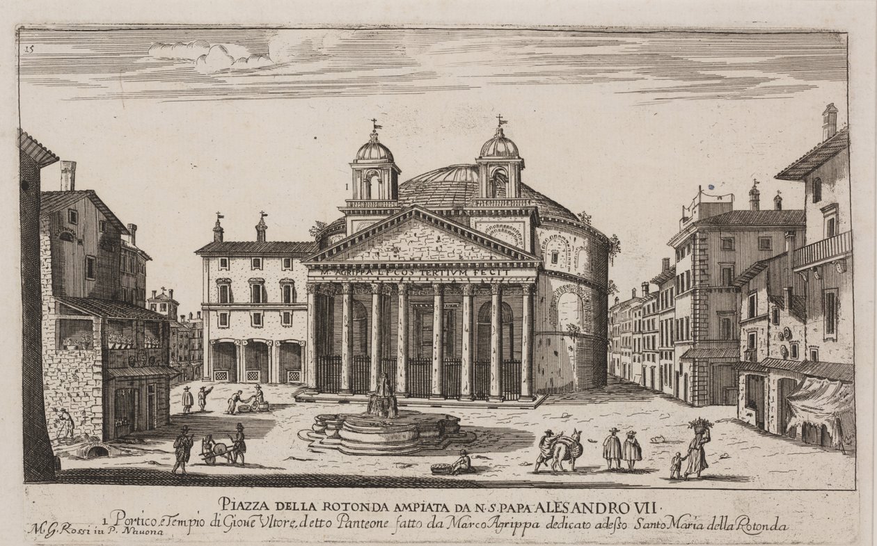 Widok Panteonu, ok. 1778-92 (akwaforta) autorstwa Giovanni Battista Piranesi