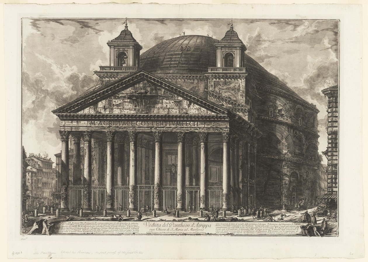 Widok Panteonu Agryppy, dziś S. Maria ad Martyres, z Widoków Rzymu autorstwa Giovanni Battista Piranesi