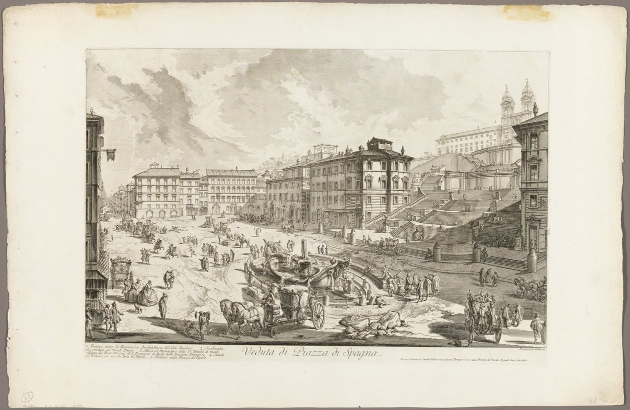 Widok na Piazza di Spagna, z Widoków Rzymu autorstwa Giovanni Battista Piranesi