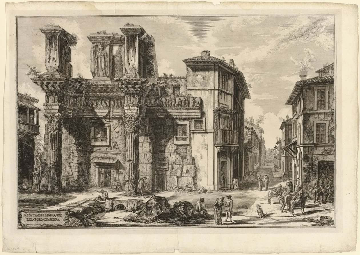 Widok szczątków forum Nerwy, z widoków Rzymu autorstwa Giovanni Battista Piranesi