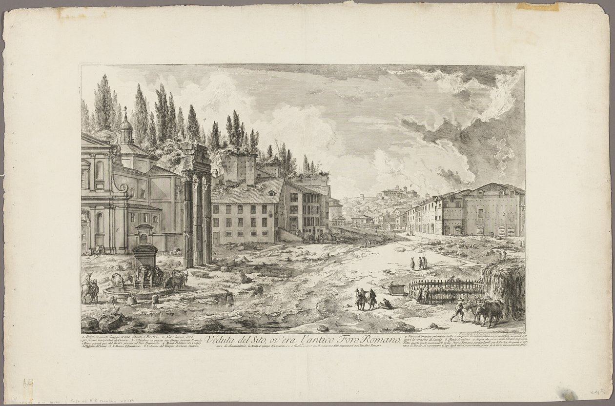 Widok miejsca starożytnego Forum Romanum, z Widoków Rzymu autorstwa Giovanni Battista Piranesi