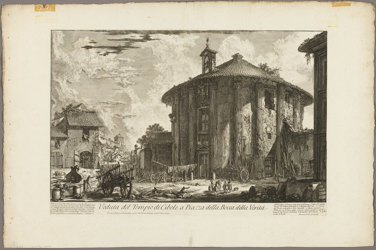 Widok świątyni Kybele na Piazza Bocca della Verità, z Widoków Rzymu autorstwa Giovanni Battista Piranesi