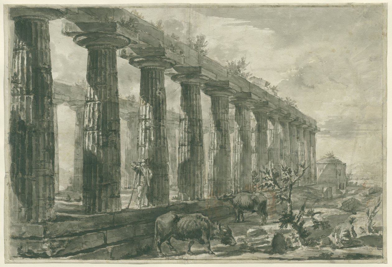 Widok świątyni „Juno” w Paestum autorstwa Giovanni Battista Piranesi