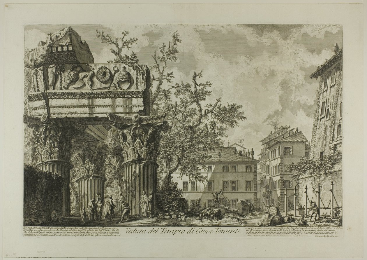 Widok świątyni Jowisza Tonana [Jowisz Gromowładca], z Widoków Rzymu autorstwa Giovanni Battista Piranesi