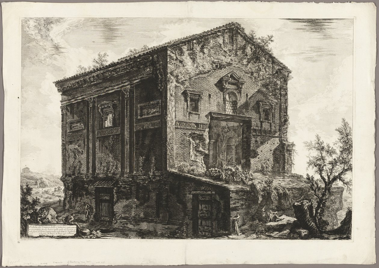 Widok na świątynię Camenae z widoków Rzymu autorstwa Giovanni Battista Piranesi