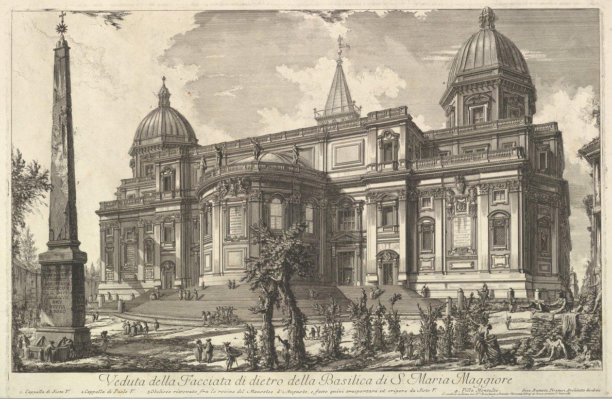 Widok na tylne wejście do bazyliki S. Maria Maggiore, od strony Veduta di Roma R ..., ca. 1742. autorstwa Giovanni Battista Piranesi