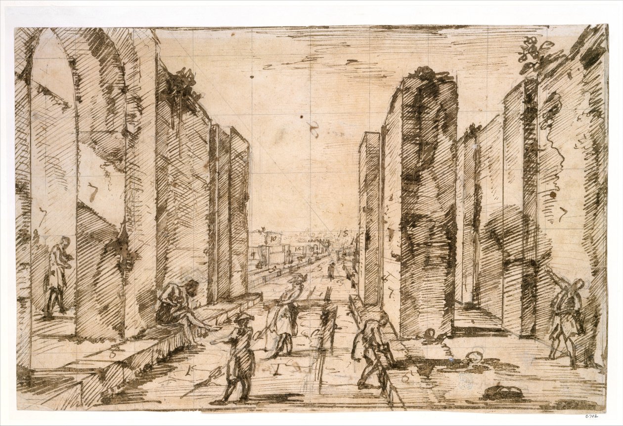 Widok przez Bramę Herkulanum, Pompeje autorstwa Giovanni Battista Piranesi