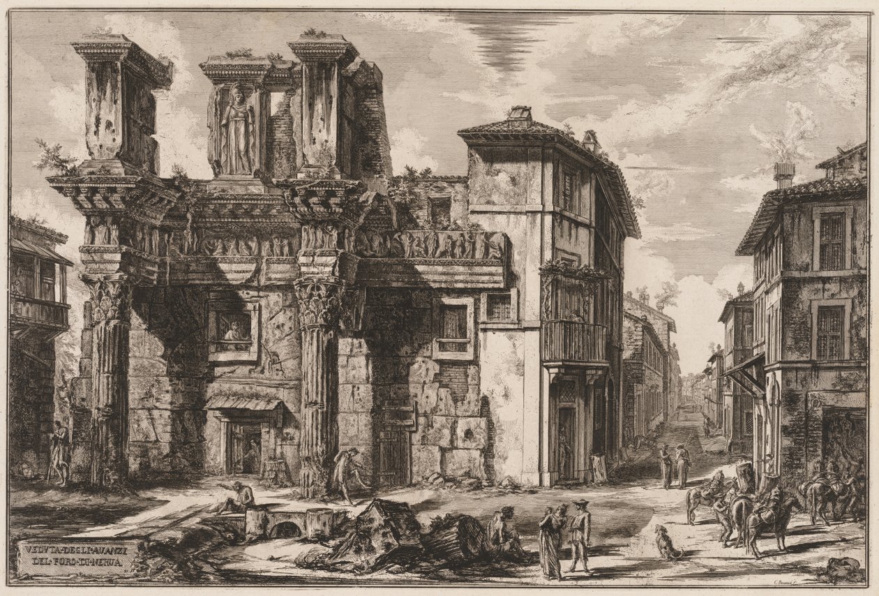 Widoki Rzymu: Forum Nerwy autorstwa Giovanni Battista Piranesi