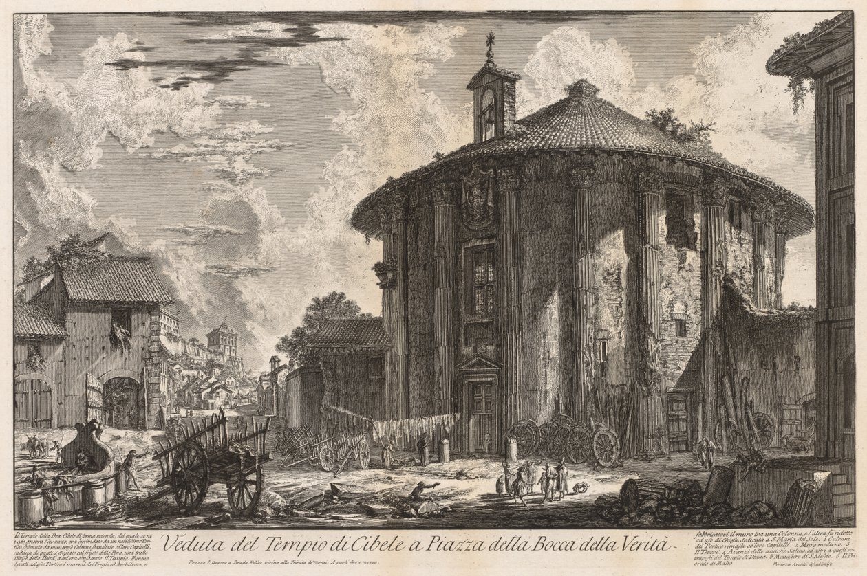 Widoki Rzymu: Świątynia Kybele autorstwa Giovanni Battista Piranesi