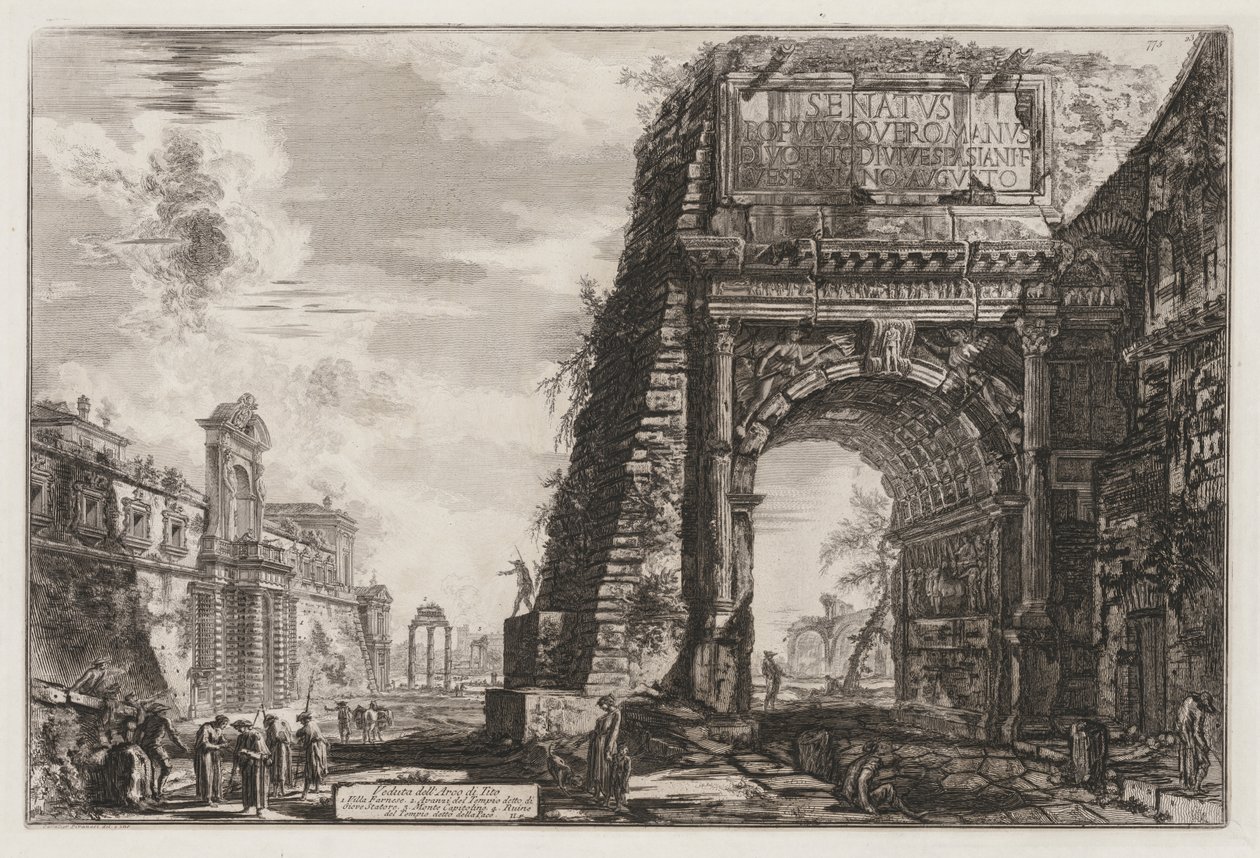 Widoki Rzymu: Łuk lub Tytusa autorstwa Giovanni Battista Piranesi