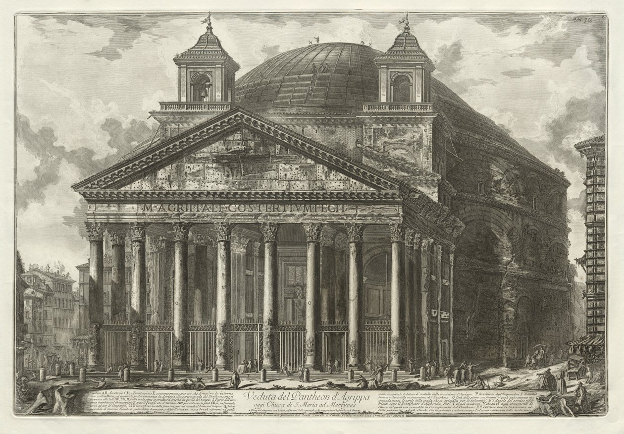 Widoki Rzymu: Panteon autorstwa Giovanni Battista Piranesi