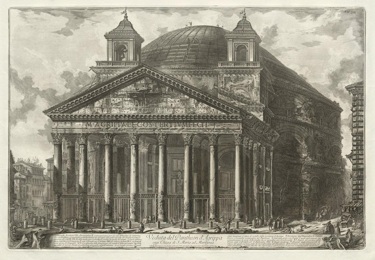 Widoki Rzymu: Panteon, 1761. autorstwa Giovanni Battista Piranesi