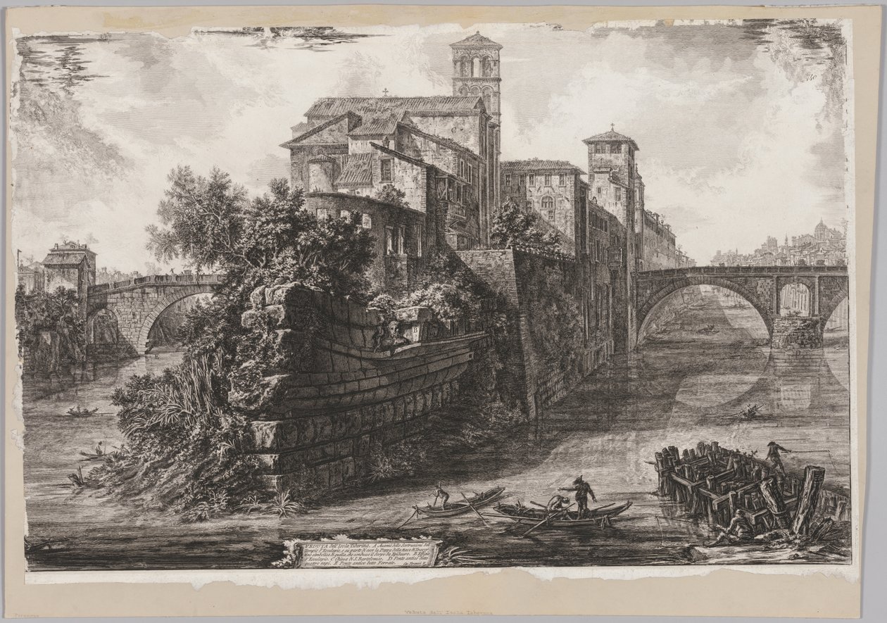 Widoki Rzymu: Isola Tiberina autorstwa Giovanni Battista Piranesi