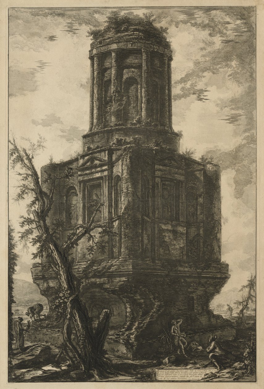 Widoki Rzymu: Grobowiec zwany La Connocchia, 1776 r. autorstwa Giovanni Battista Piranesi
