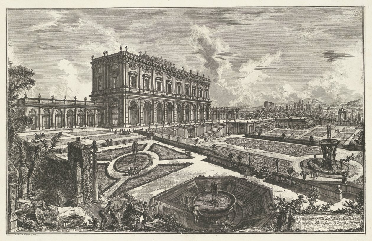 Villa Albani w Rzymie Widok na Villa dell
