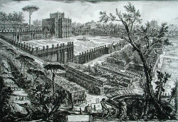 Villa Pamphili, z „Różne dzieła architektury, perspektywy, groteski, antyki”, wydana w 1743 r. (rycina) autorstwa Giovanni Battista Piranesi