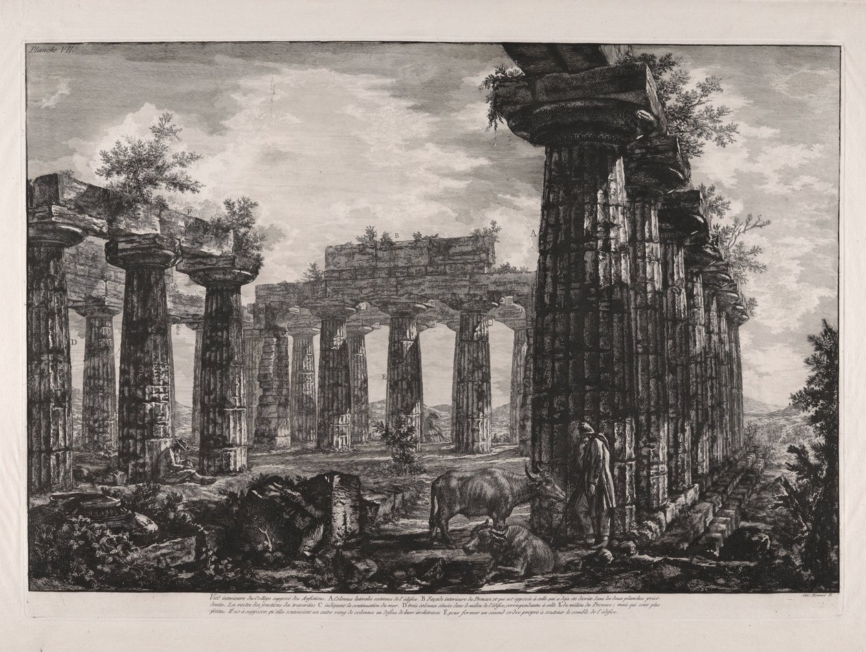 Widok wnętrza domniemanego kolegium? des Fanfictions (Widok wnętrza tzw. College des Anfictions), z Diff?rentes Vues de autorstwa Giovanni Battista Piranesi