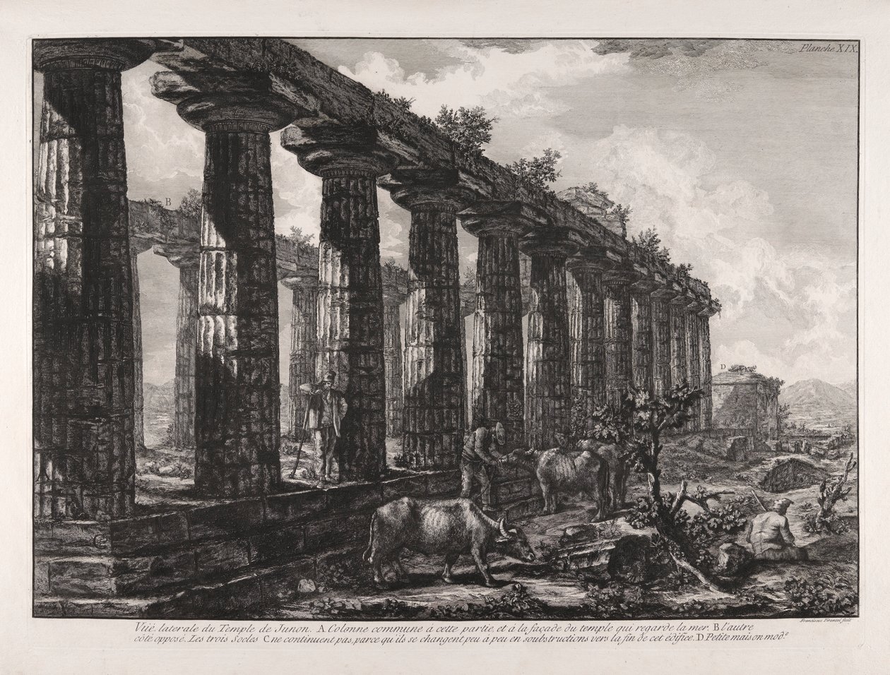 Widok z boku świątyni Juno autorstwa Giovanni Battista Piranesi