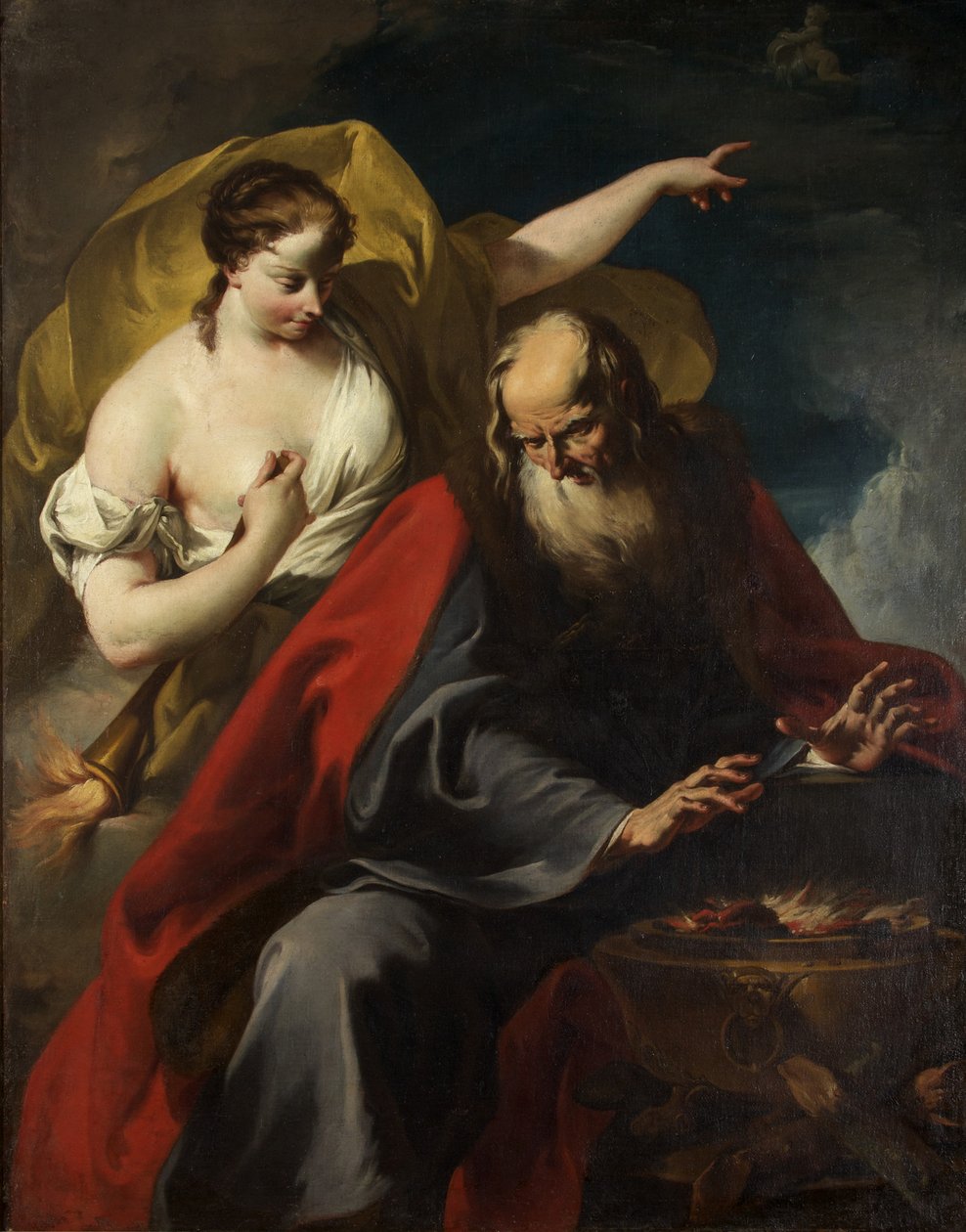 Alegoria zimy i lata, ok. 1720 (olej na płótnie) autorstwa Giovanni Battista Pittoni