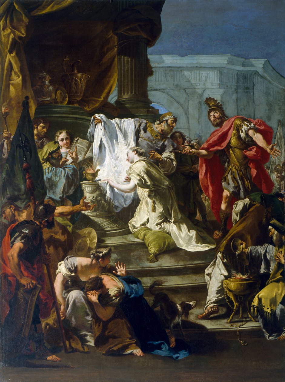 Ofiara córki Jeftego — Giovanni Battista Pittoni Młodszy autorstwa Giovanni Battista Pittoni