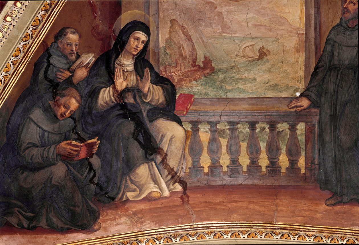 Historia życia św. Monique, matki św. Augustyna z Hippony. Fresk Giovan Battista Ricci (1537-1627) Rzym, kościół Sant