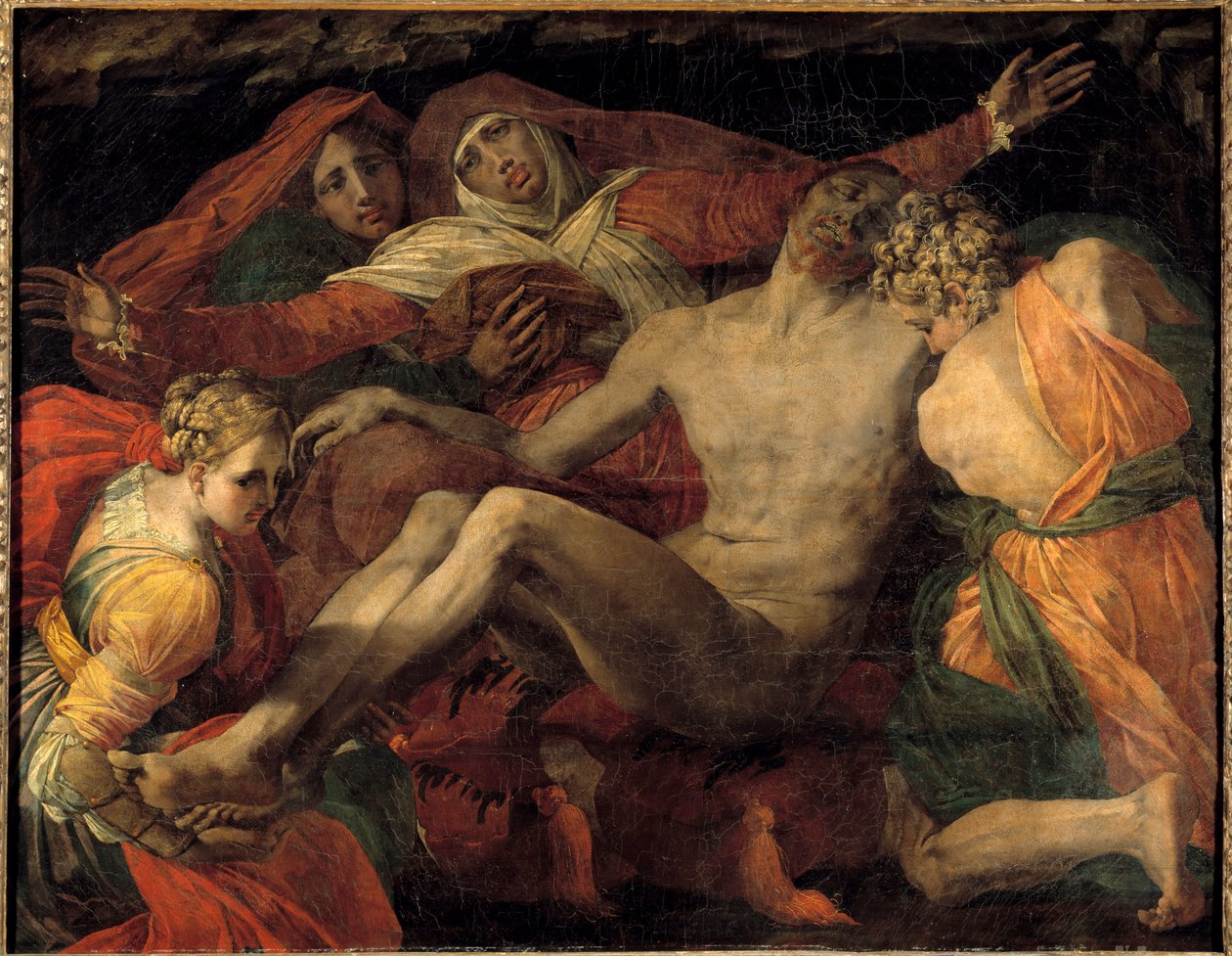 Pieta Obraz Giambattisty di Jacopo Rossi dit Rosso Fiorentino (1494-1540) 1530-1535 Słońce 1,27x1,63 m autorstwa Giovanni Battista Rosso Fiorentino