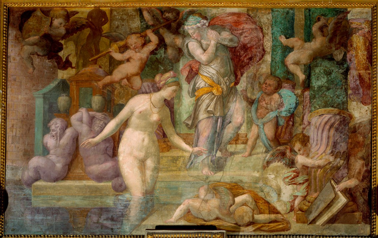 Szkoła Fontainebleau: Wenus przy fontannie. Obraz Giovanniego Battisty autorstwa Jacopo Rosso (1494-1541) autorstwa Giovanni Battista Rosso Fiorentino