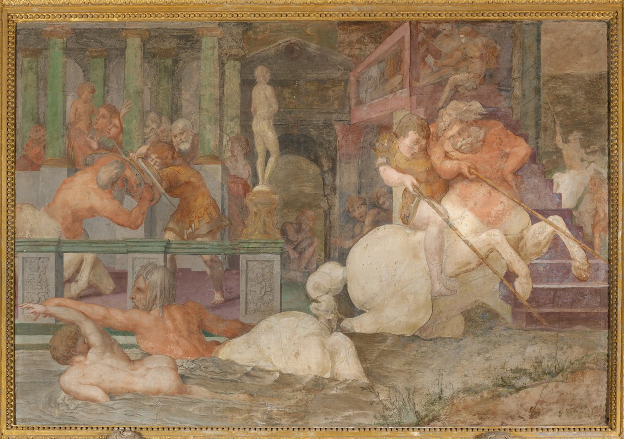 Edukacja Achillesa autorstwa Giovanni Battista Rosso Fiorentino