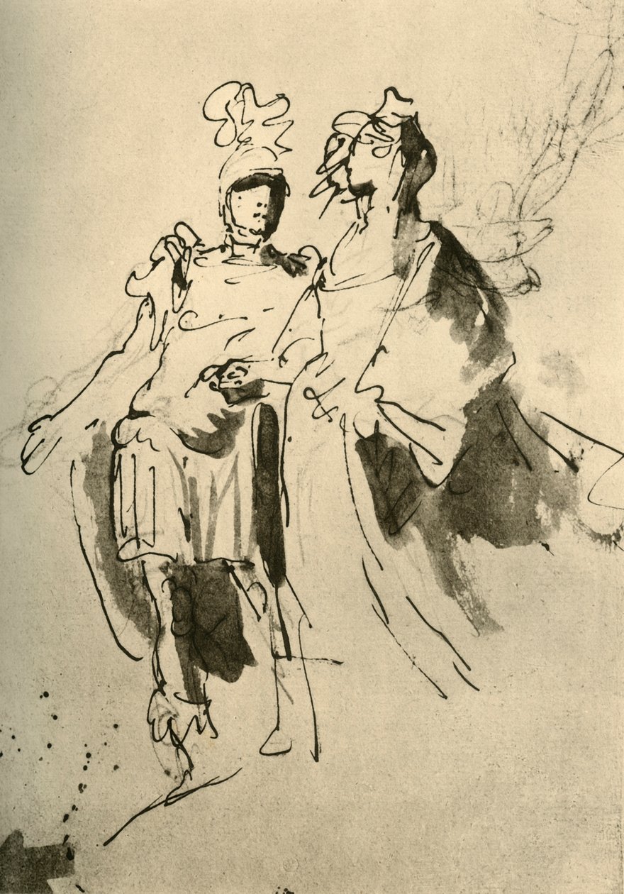 Żołnierz i kobieta, początek XVIII w., 1928 r. autorstwa Giovanni Battista Tiepolo