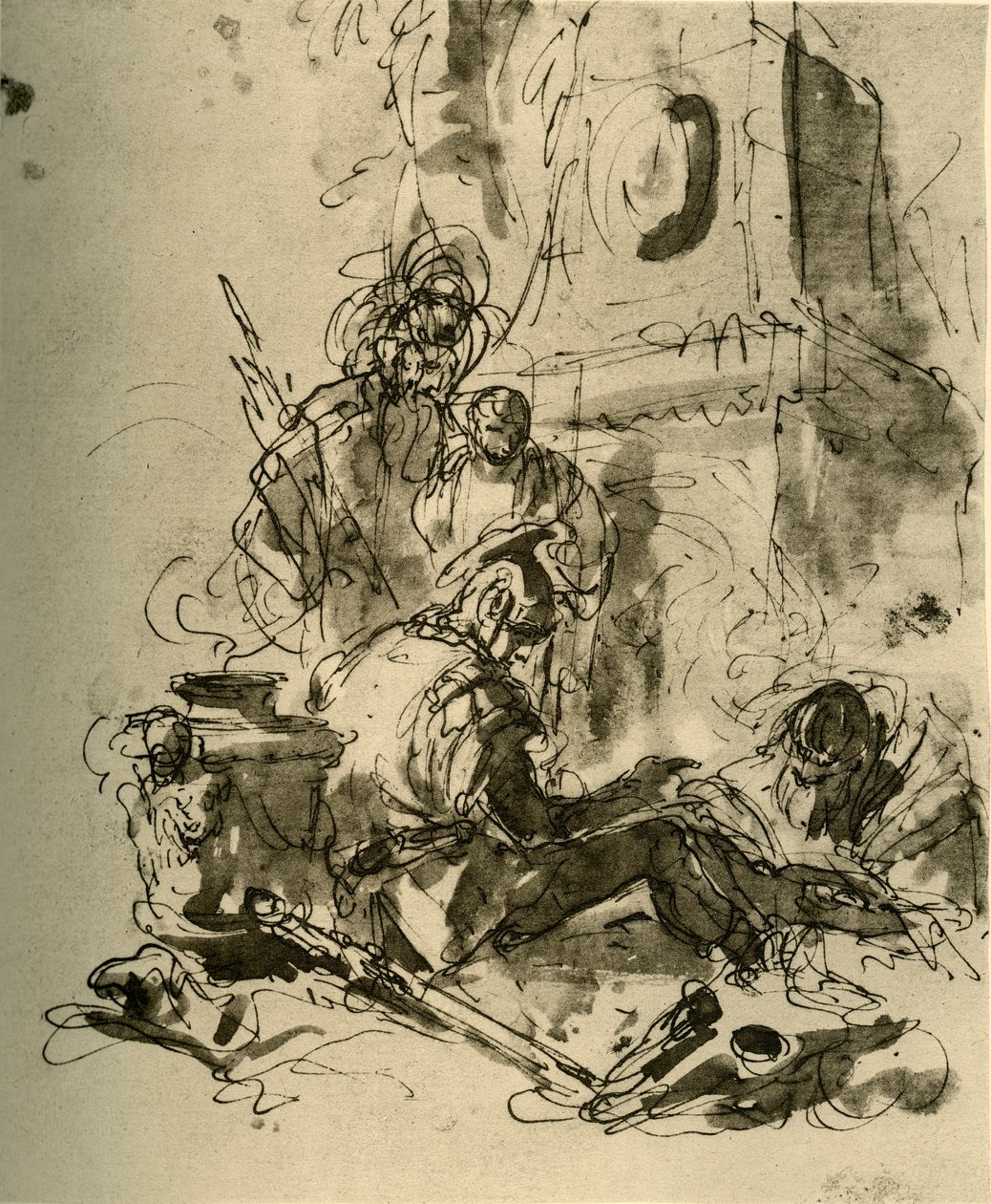 Siedzący żołnierz, połowa XVIII w., 1928 autorstwa Giovanni Battista Tiepolo