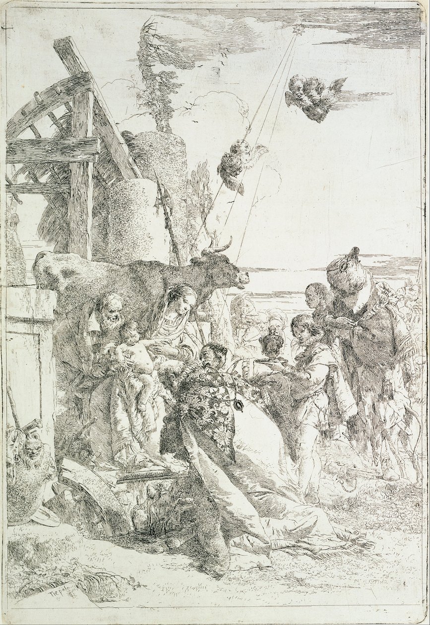Adoracja Trzech Króli autorstwa Giovanni Battista Tiepolo