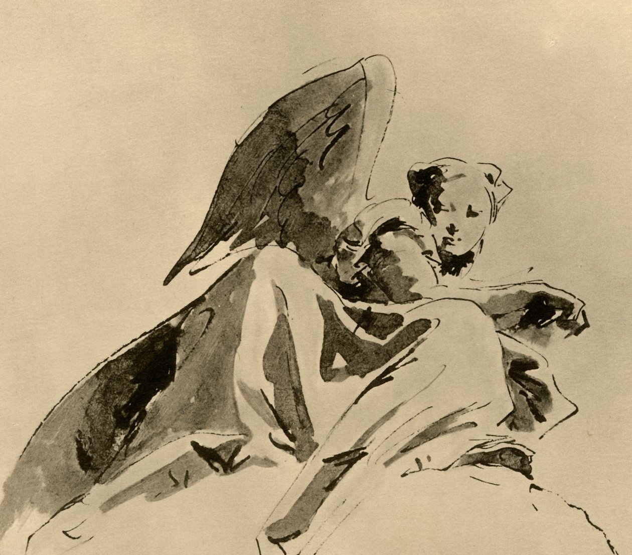Anioł, c1753-1762, 1928 autorstwa Giovanni Battista Tiepolo