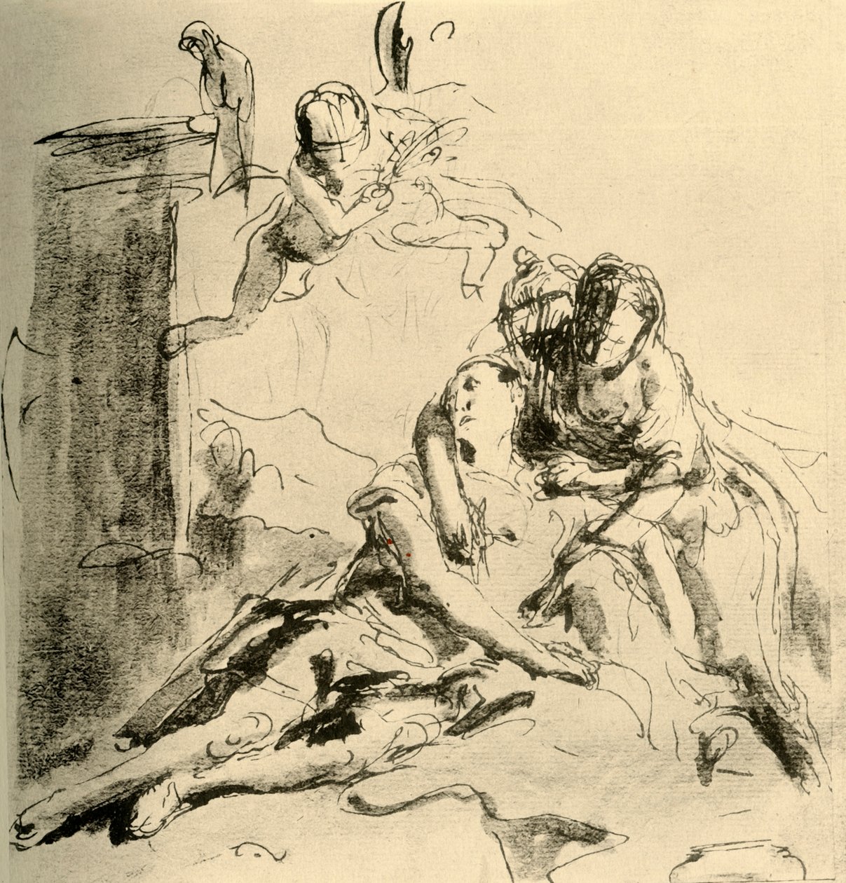 Angelica opiekuje się ranami Medor, c1757, 1928 autorstwa Giovanni Battista Tiepolo