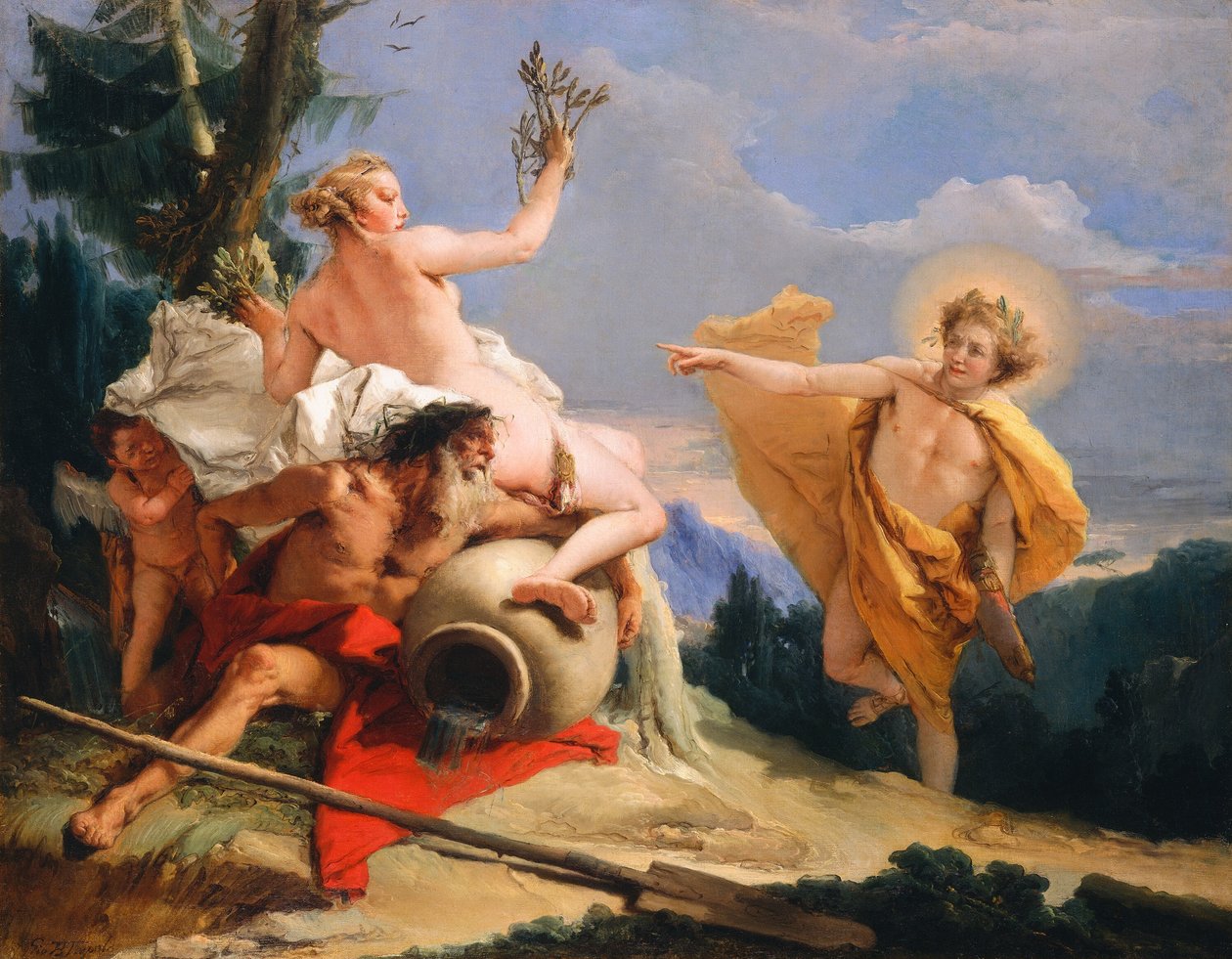 Apollo w pogoni za Daphne, c. 17551760. autorstwa Giovanni Battista Tiepolo