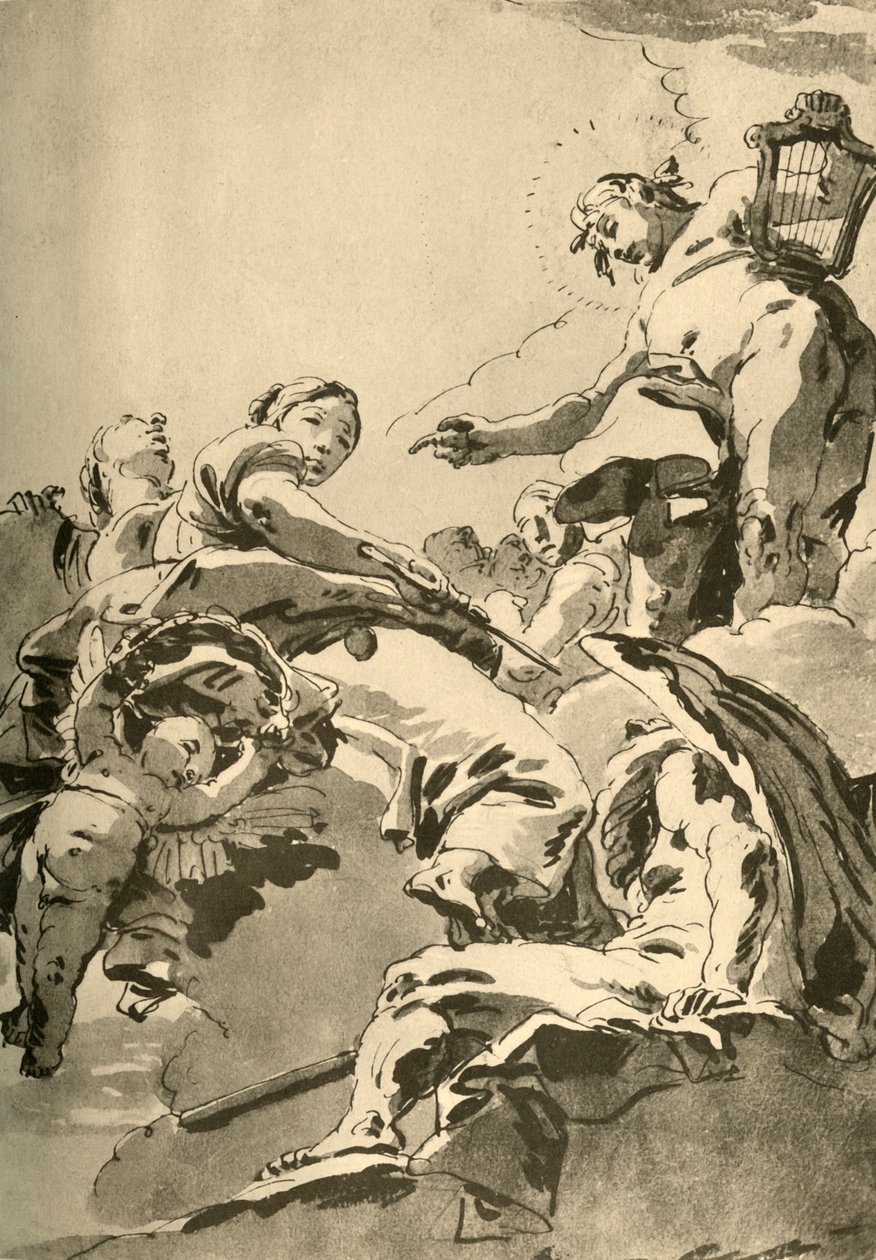 Apollo, muzy i Chronos, ok. 1730, 1928 r autorstwa Giovanni Battista Tiepolo