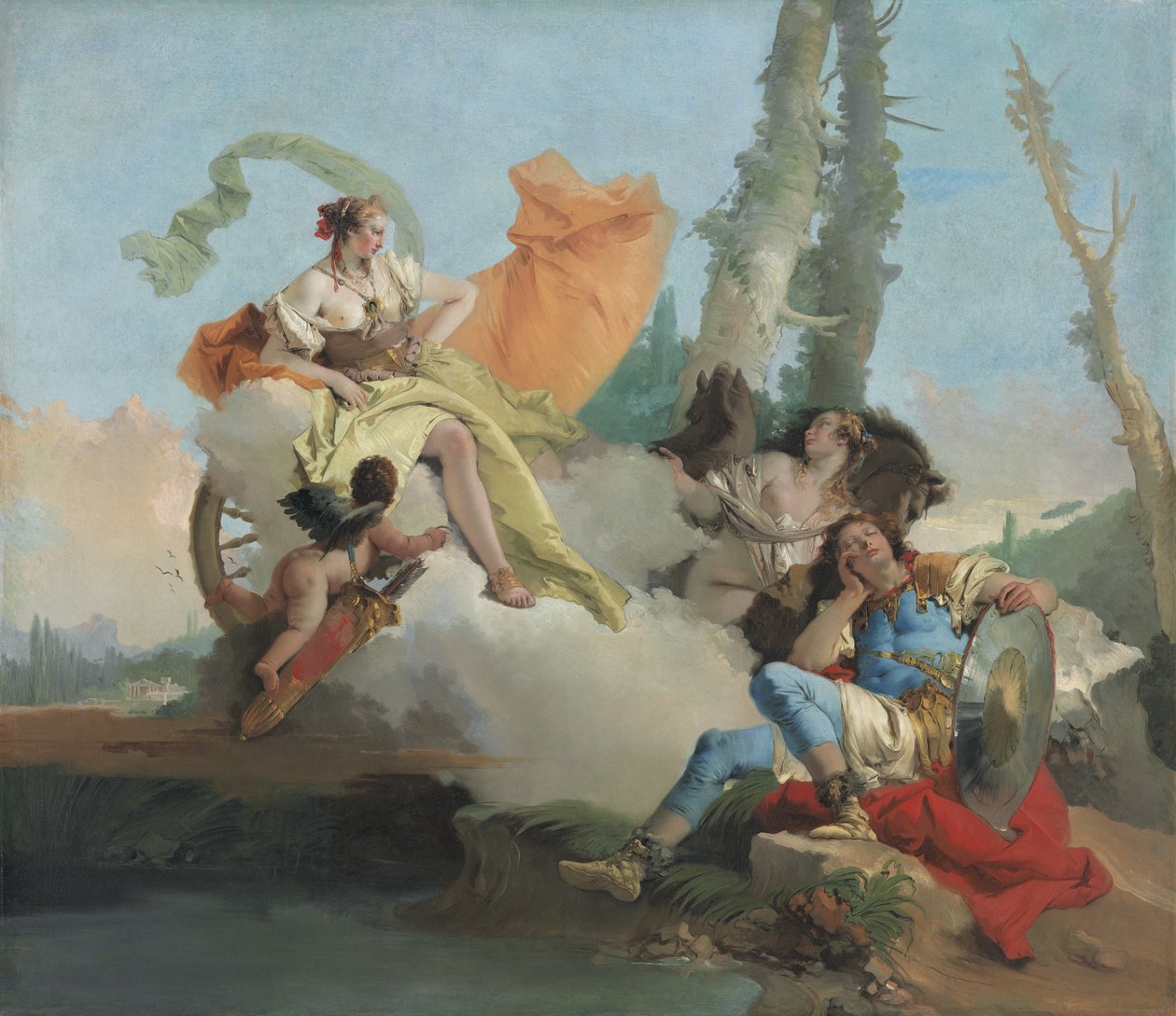 Armida spotyka śpiącego Rinalda, 1742-45 autorstwa Giovanni Battista Tiepolo