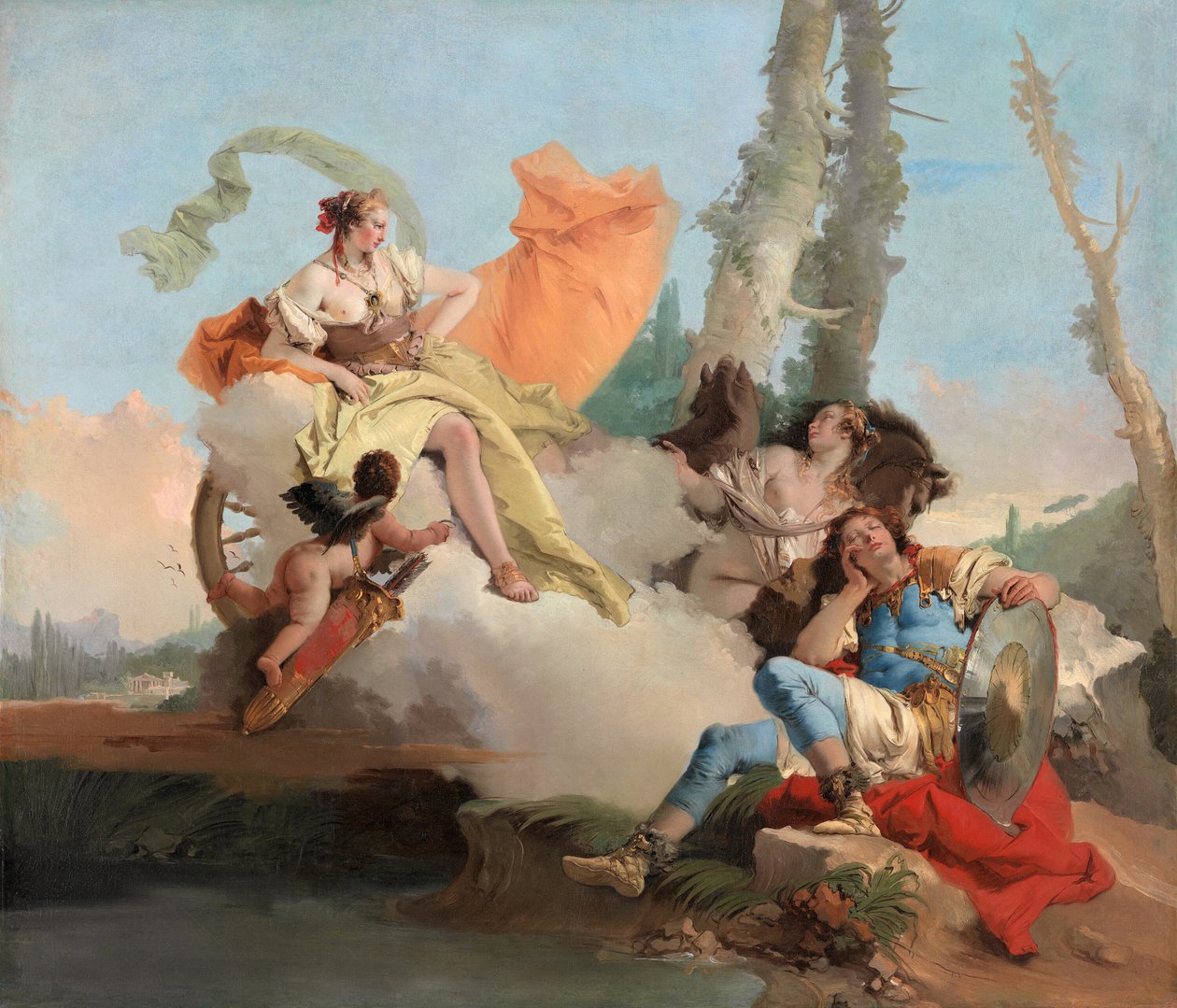 Armida spotyka śpiącego Rinaldo, 174245. autorstwa Giovanni Battista Tiepolo