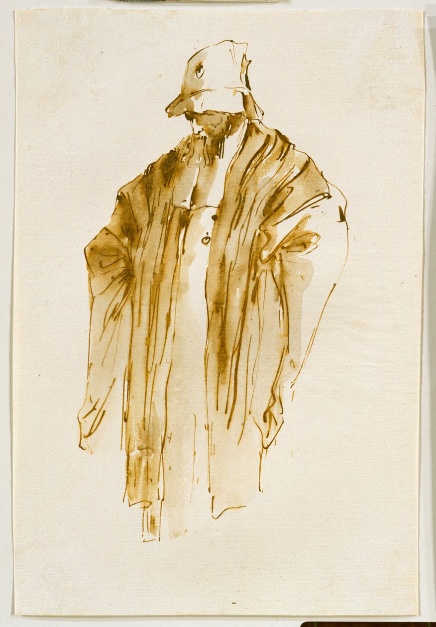 Bärtiger Mann, der nach links unten schaut autorstwa Giovanni Battista Tiepolo