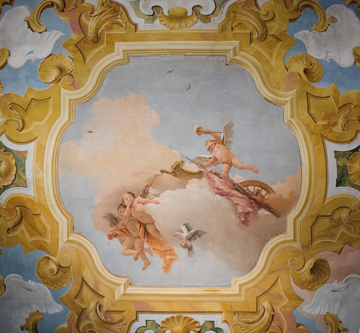 Sufit pokoju Orlando Furioso w Palazzina, 1757 autorstwa Giovanni Battista Tiepolo