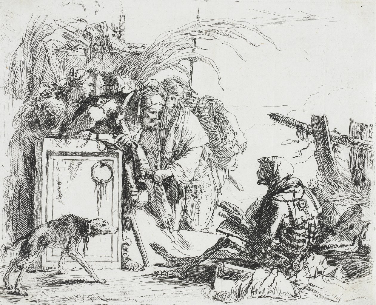 Śmierć udzielająca audiencji autorstwa Giovanni Battista Tiepolo