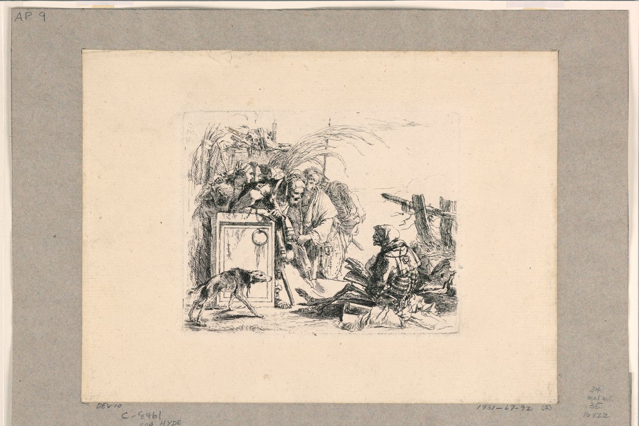 Publiczność dająca śmierć, z Vari Capricci autorstwa Giovanni Battista Tiepolo