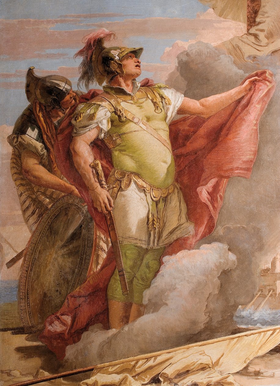 Fragment Eneasza, z Pożegnania Eneasza, z Sali Eneidy w Palazzina, 1757 autorstwa Giovanni Battista Tiepolo