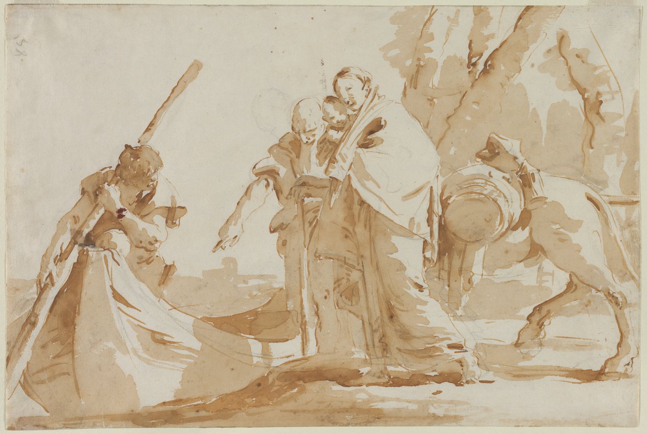 Ucieczka do Egiptu: Nabrzeże Świętej Rodziny autorstwa Giovanni Battista Tiepolo