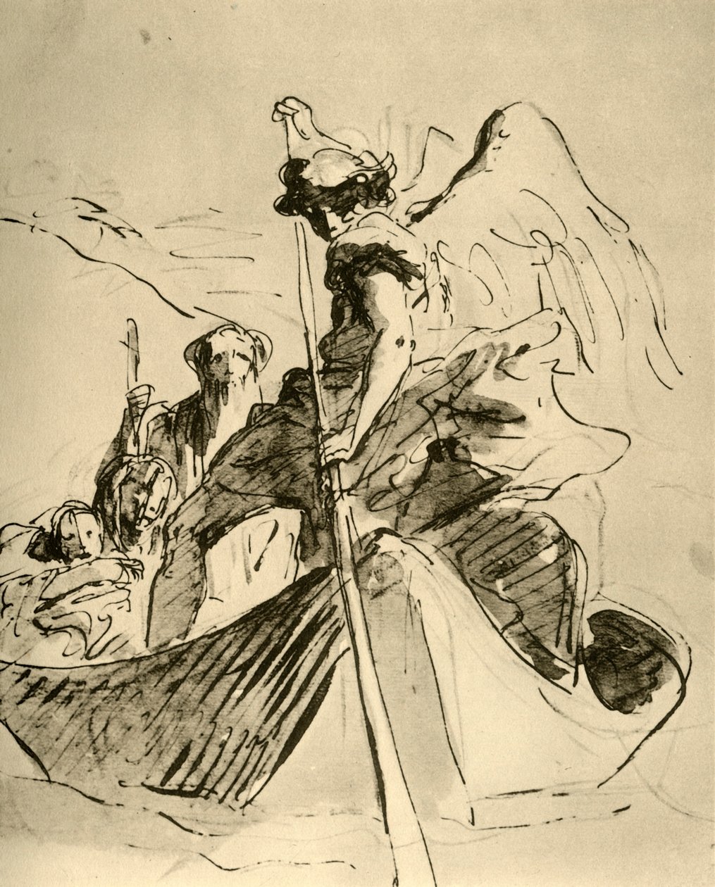 Ucieczka do Egiptu, połowa XVIII wieku, 1928 autorstwa Giovanni Battista Tiepolo